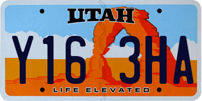 UT license plate Y163HA