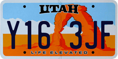 UT license plate Y163JF