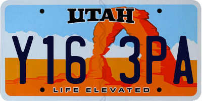 UT license plate Y163PA