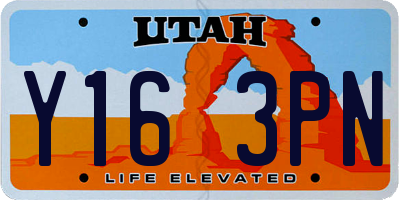 UT license plate Y163PN