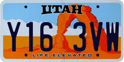 UT license plate Y163VW