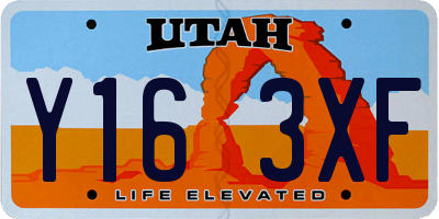 UT license plate Y163XF