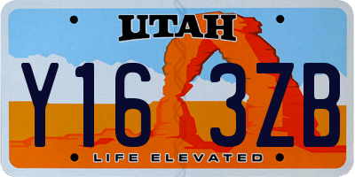 UT license plate Y163ZB