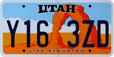 UT license plate Y163ZD