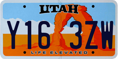 UT license plate Y163ZW