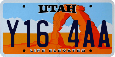 UT license plate Y164AA