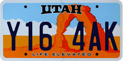 UT license plate Y164AK