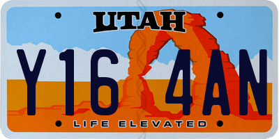 UT license plate Y164AN