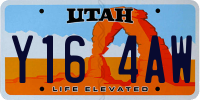 UT license plate Y164AW