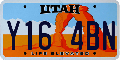 UT license plate Y164BN