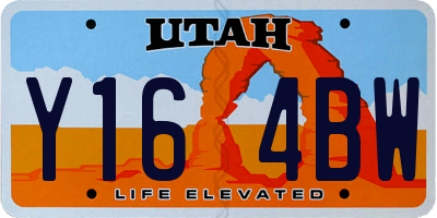 UT license plate Y164BW