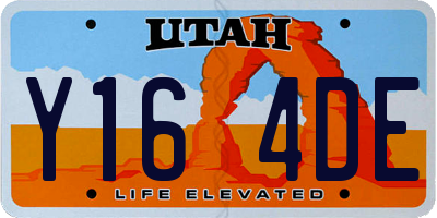 UT license plate Y164DE