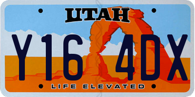 UT license plate Y164DX