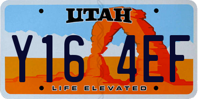 UT license plate Y164EF