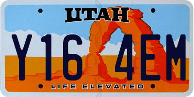 UT license plate Y164EM