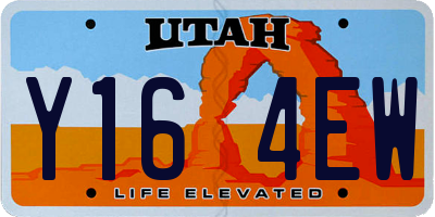 UT license plate Y164EW