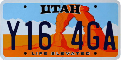 UT license plate Y164GA