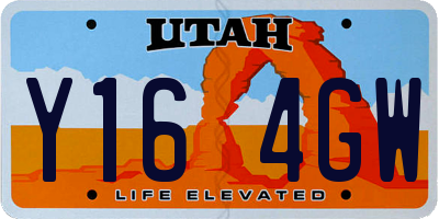 UT license plate Y164GW