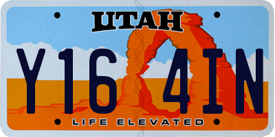 UT license plate Y164IN