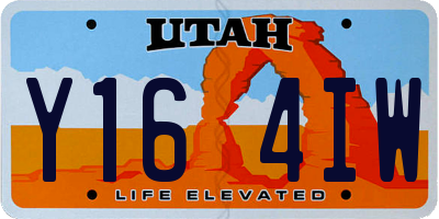 UT license plate Y164IW