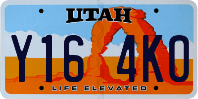 UT license plate Y164KO