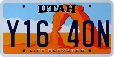 UT license plate Y164ON
