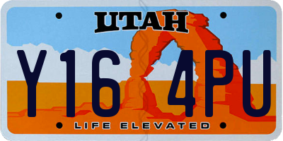 UT license plate Y164PU