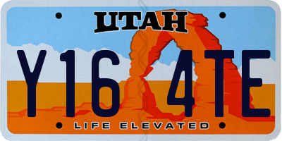 UT license plate Y164TE