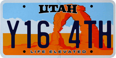 UT license plate Y164TH