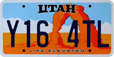 UT license plate Y164TL