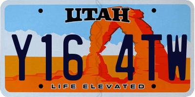UT license plate Y164TW