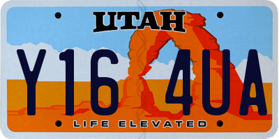 UT license plate Y164UA