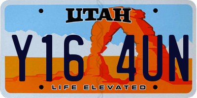 UT license plate Y164UN