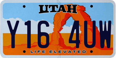 UT license plate Y164UW