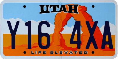 UT license plate Y164XA