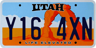 UT license plate Y164XN