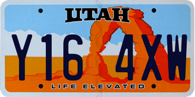 UT license plate Y164XW