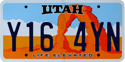 UT license plate Y164YN