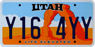 UT license plate Y164YY