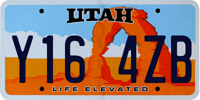 UT license plate Y164ZB
