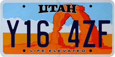 UT license plate Y164ZF