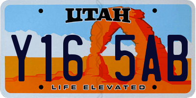 UT license plate Y165AB