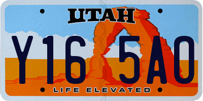 UT license plate Y165AO
