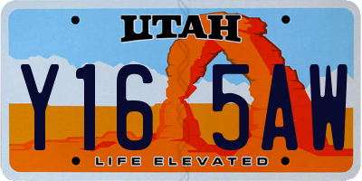 UT license plate Y165AW