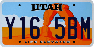 UT license plate Y165BM