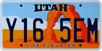 UT license plate Y165EM