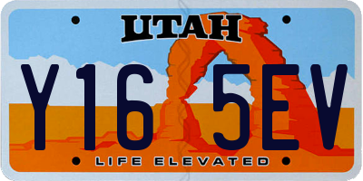 UT license plate Y165EV