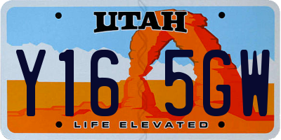 UT license plate Y165GW