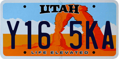 UT license plate Y165KA