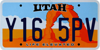 UT license plate Y165PV